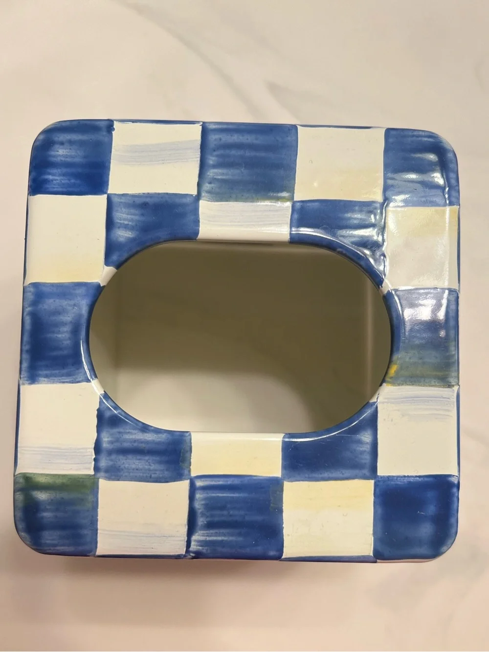 Mackenzie-Childs Royal Check Boutique Tissue Box Cover. New with tags! 💙🤍